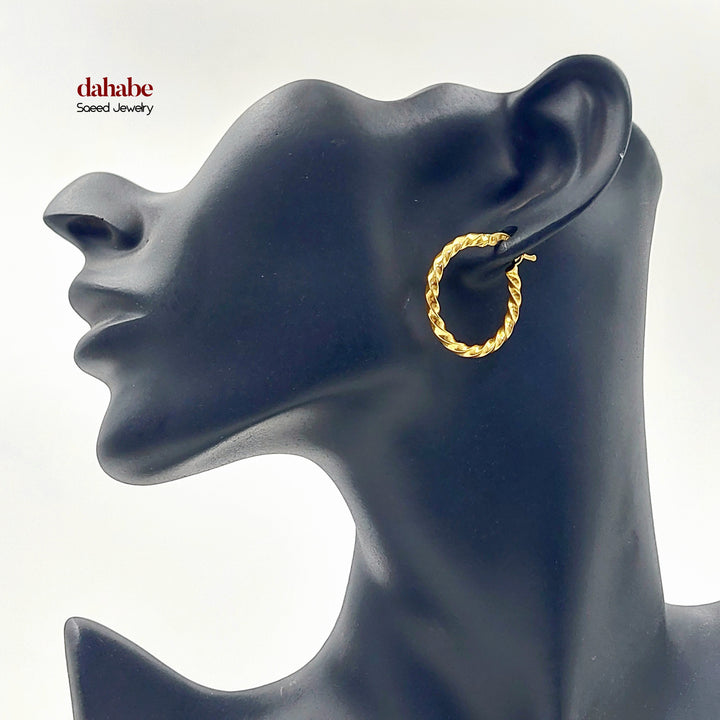 21K حلق ذبلة اكسترا-مجوهرات الشيخ سعيد-Saeed Jewelry 