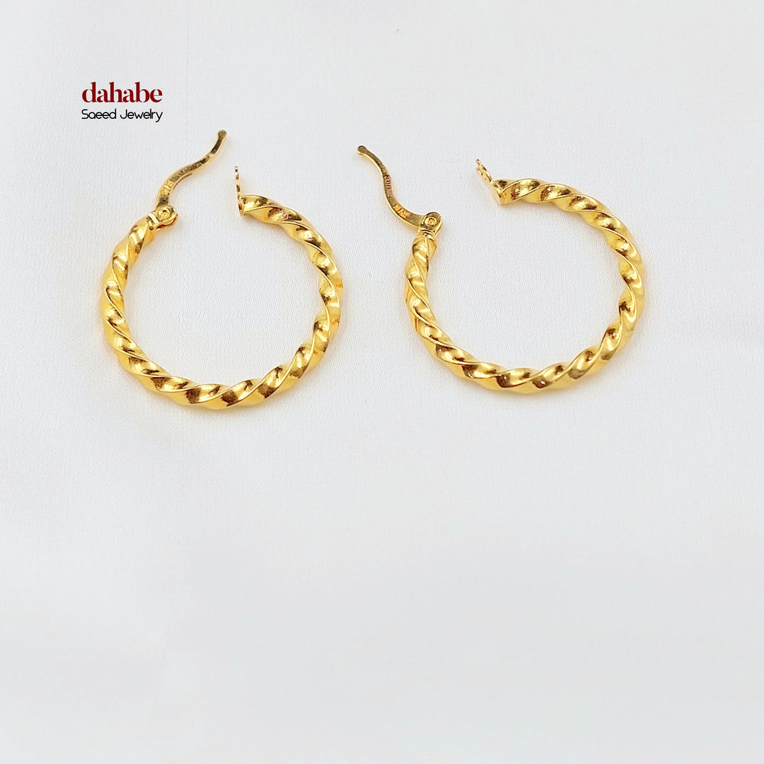 21K حلق ذبلة اكسترا-مجوهرات الشيخ سعيد-Saeed Jewelry 