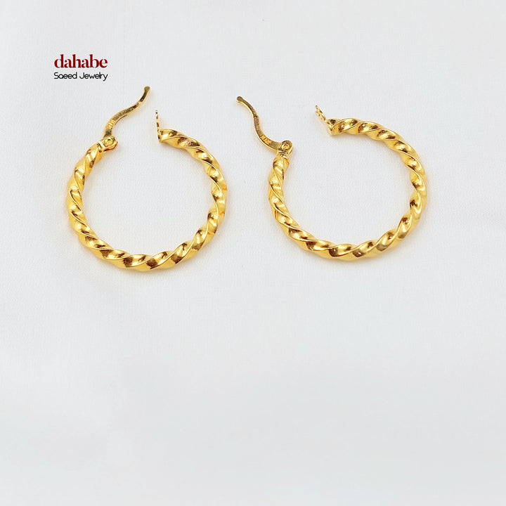 21K حلق ذبلة اكسترا-مجوهرات الشيخ سعيد-Saeed Jewelry 