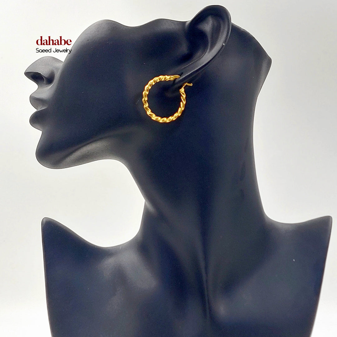 21K حلق ذبلة اكسترا-مجوهرات الشيخ سعيد-Saeed Jewelry 