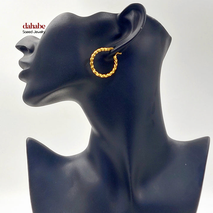 21K حلق ذبلة اكسترا-مجوهرات الشيخ سعيد-Saeed Jewelry 