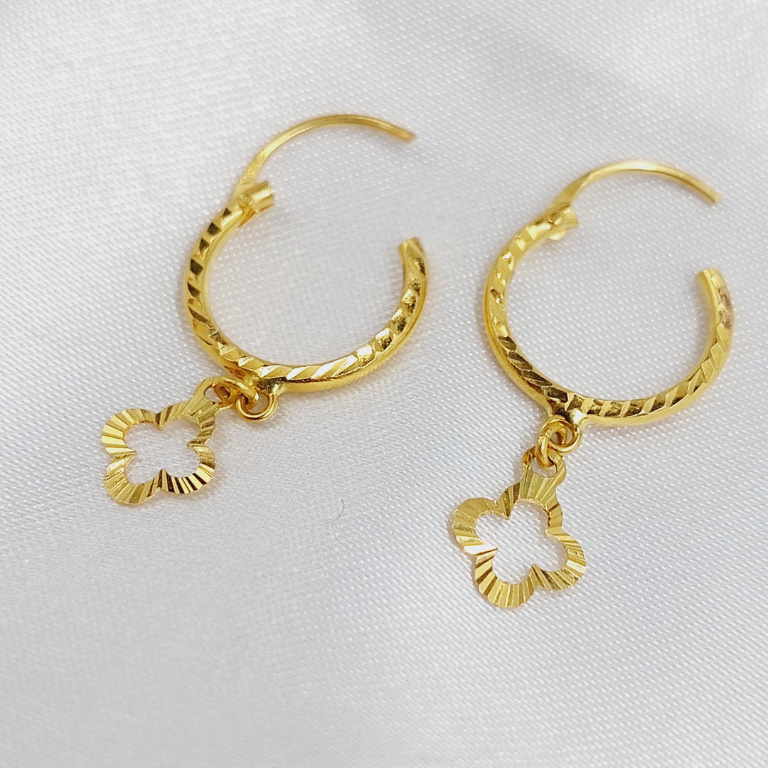 21K حلق ذبلة-مجوهرات الشيخ سعيد-Saeed Jewelry 