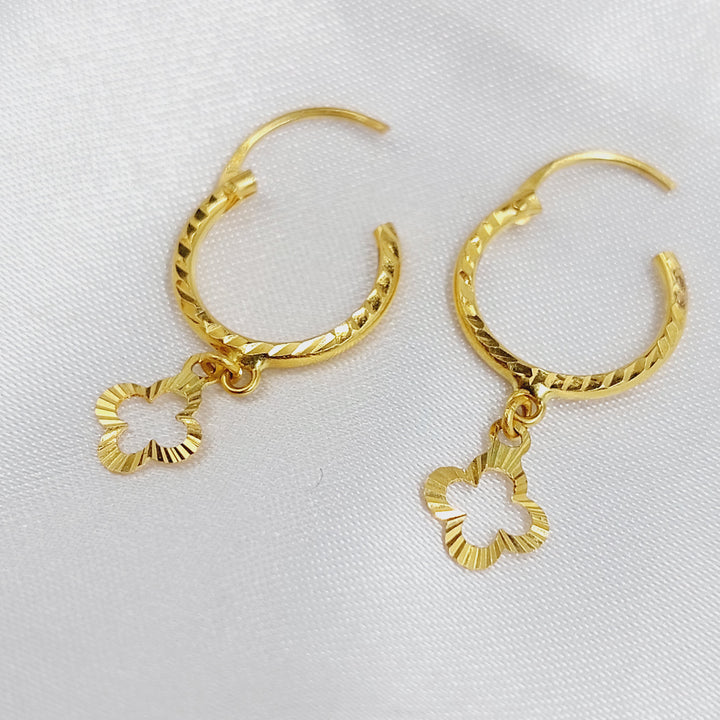 21K حلق ذبلة-مجوهرات الشيخ سعيد-Saeed Jewelry 
