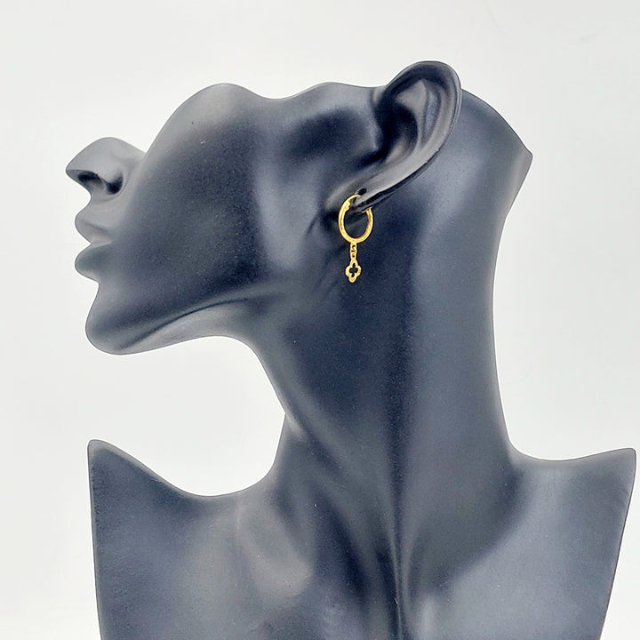 21K حلق ذبلة-مجوهرات الشيخ سعيد-Saeed Jewelry 