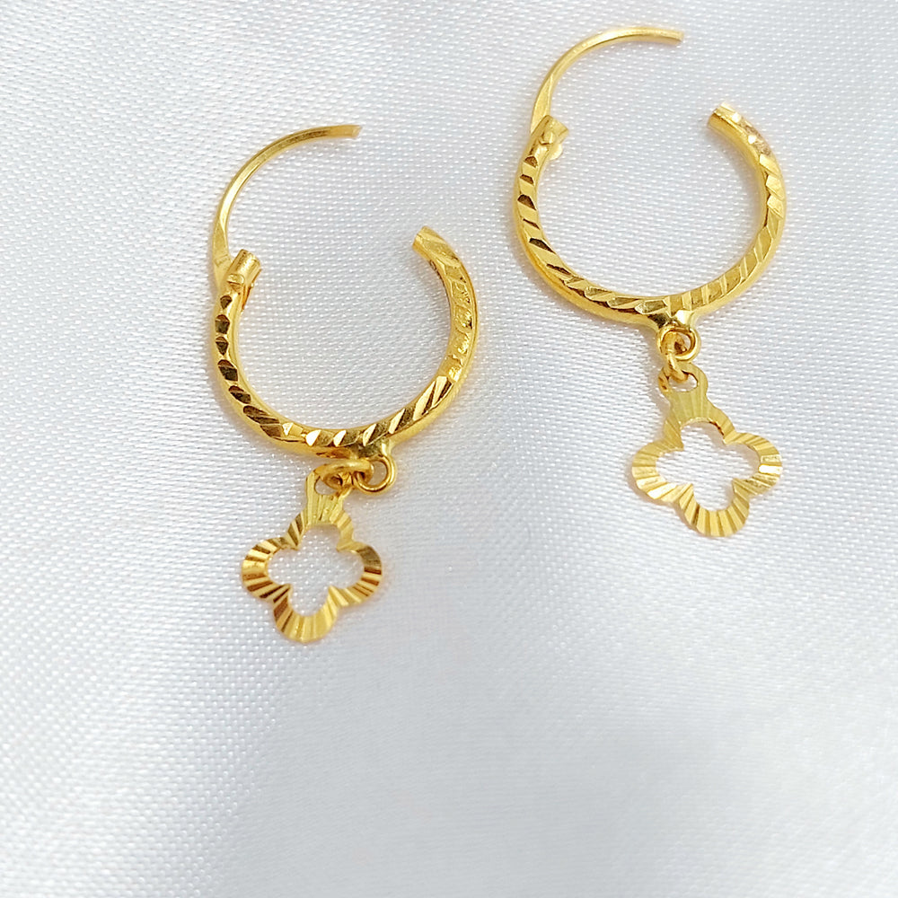 21K حلق ذبلة-مجوهرات الشيخ سعيد-Saeed Jewelry 