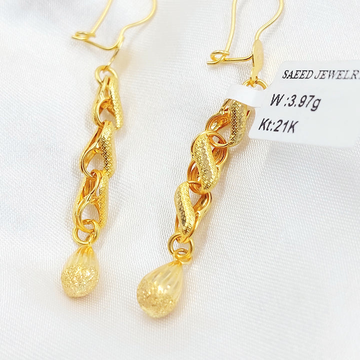 21K حلق لوزة-مجوهرات الشيخ سعيد-Saeed Jewelry 