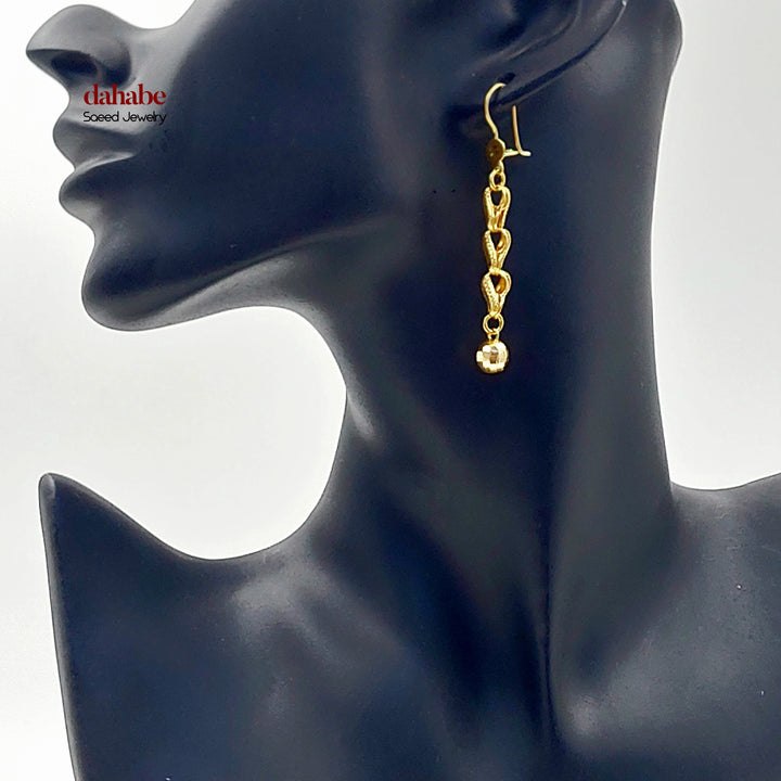 21K حلق شنكل طابات-مجوهرات الشيخ سعيد-Saeed Jewelry 