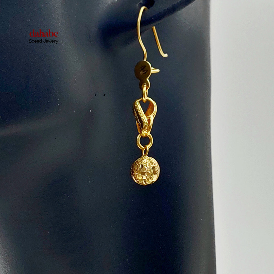 21K حلق شنكل طابات-مجوهرات الشيخ سعيد-Saeed Jewelry 
