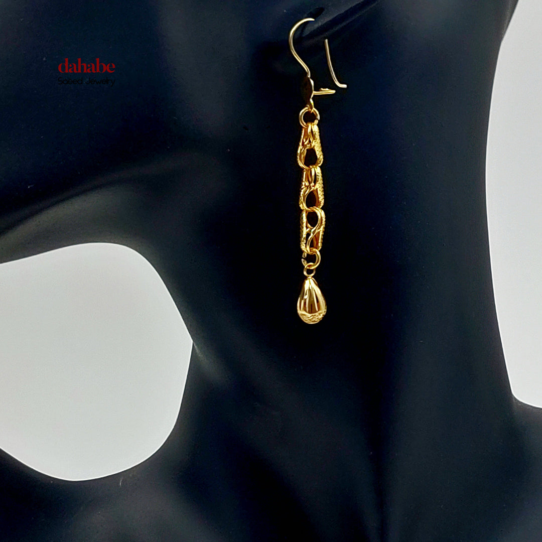 21K حلق شنكل طابات-مجوهرات الشيخ سعيد-Saeed Jewelry 