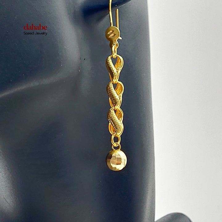 21K حلق شنكل طابات-مجوهرات الشيخ سعيد-Saeed Jewelry 