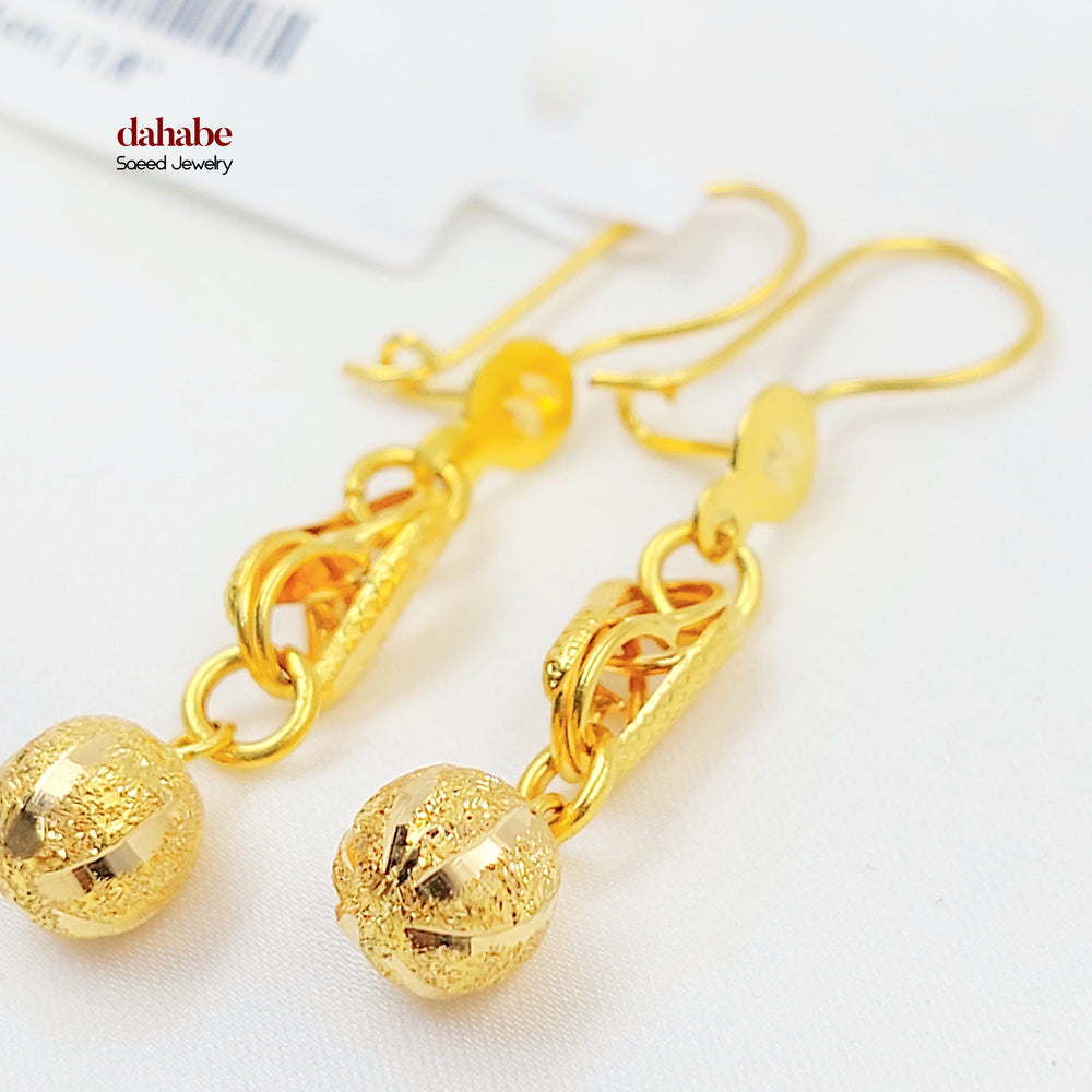 21K حلق شنكل طابات-مجوهرات الشيخ سعيد-Saeed Jewelry 