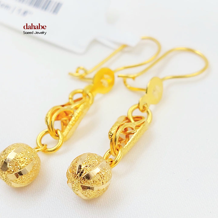 21K حلق شنكل طابات-مجوهرات الشيخ سعيد-Saeed Jewelry 