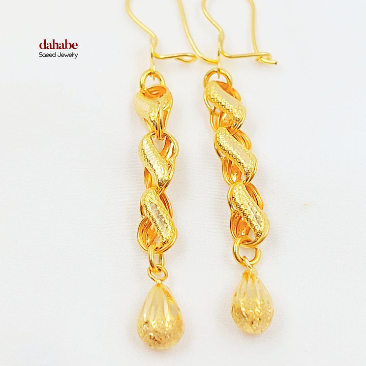 21K حلق شنكل طابات-مجوهرات الشيخ سعيد-Saeed Jewelry 