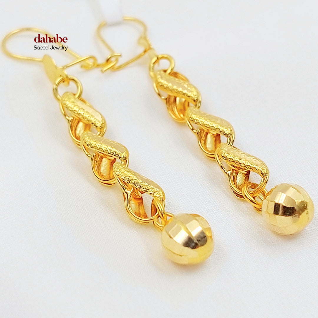 21K حلق شنكل طابات-مجوهرات الشيخ سعيد-Saeed Jewelry 
