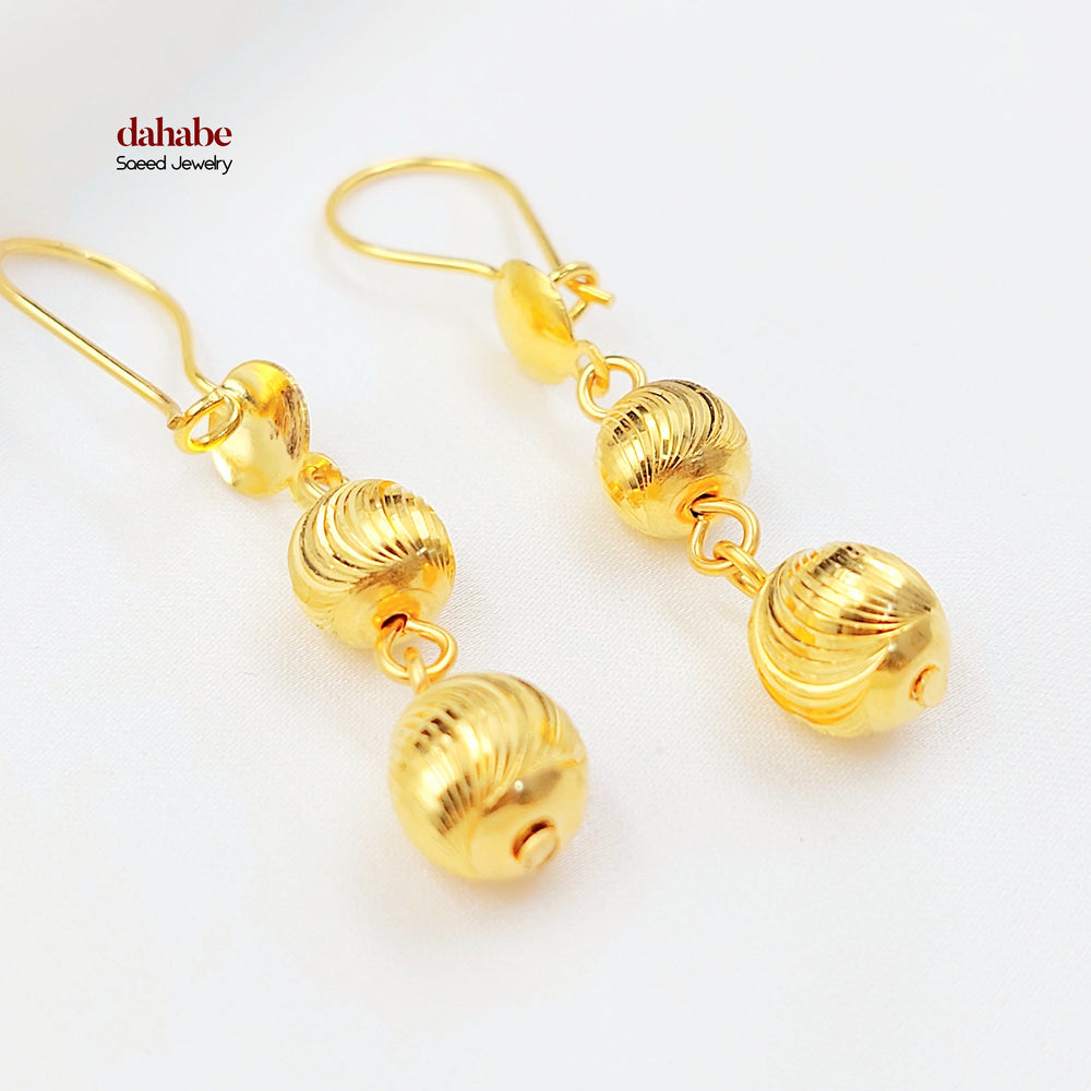 21K حلق مسبحة-مجوهرات الشيخ سعيد-Saeed Jewelry 