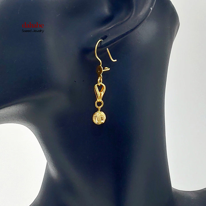 21K حلق شنكل طابات-مجوهرات الشيخ سعيد-Saeed Jewelry 
