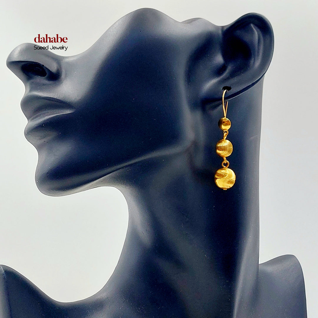 21K حلق مسبحة-مجوهرات الشيخ سعيد-Saeed Jewelry 