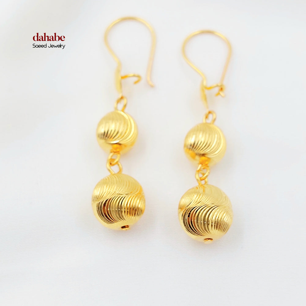 21K حلق مسبحة-مجوهرات الشيخ سعيد-Saeed Jewelry 