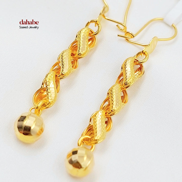 21K حلق شنكل طابات-مجوهرات الشيخ سعيد-Saeed Jewelry 