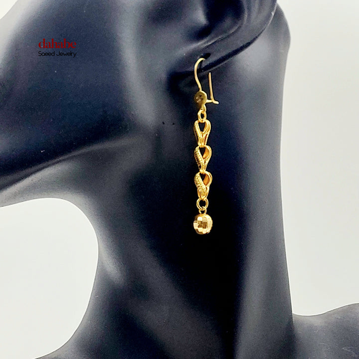 21K حلق شنكل طابات-مجوهرات الشيخ سعيد-Saeed Jewelry 
