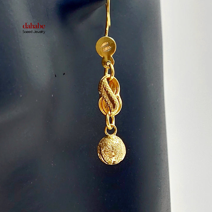 21K حلق شنكل طابات-مجوهرات الشيخ سعيد-Saeed Jewelry 