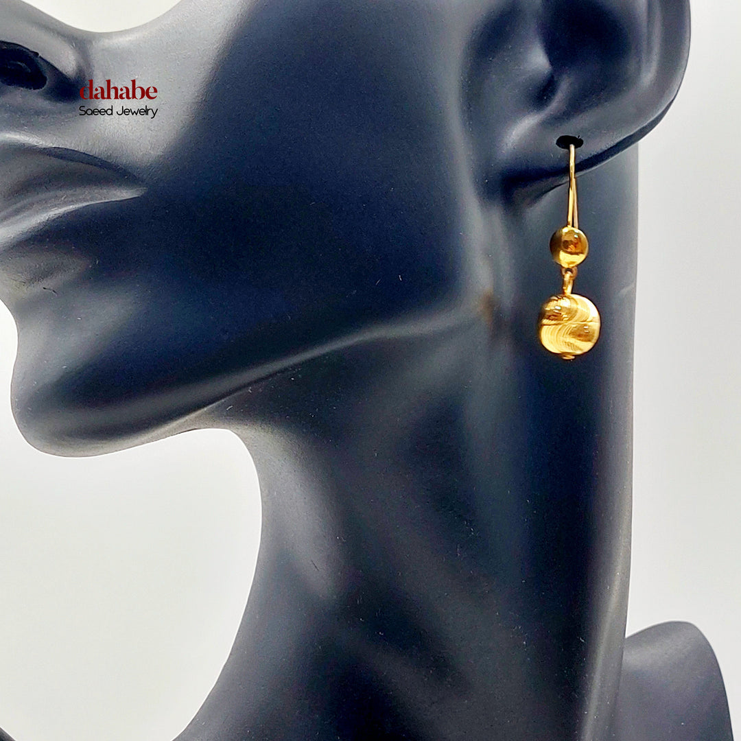 21K حلق مسبحة-مجوهرات الشيخ سعيد-Saeed Jewelry 