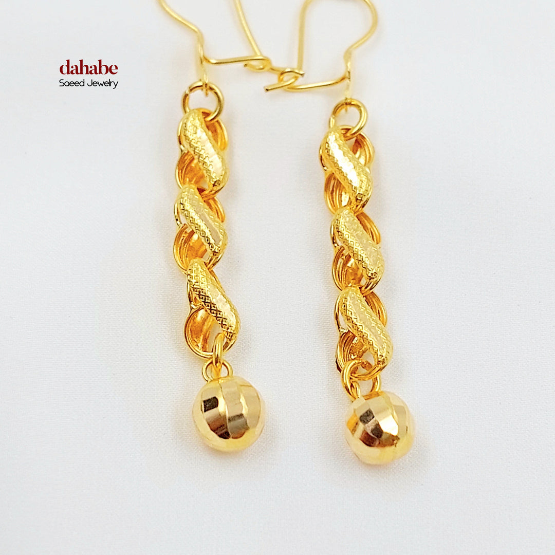 21K حلق شنكل طابات-مجوهرات الشيخ سعيد-Saeed Jewelry 