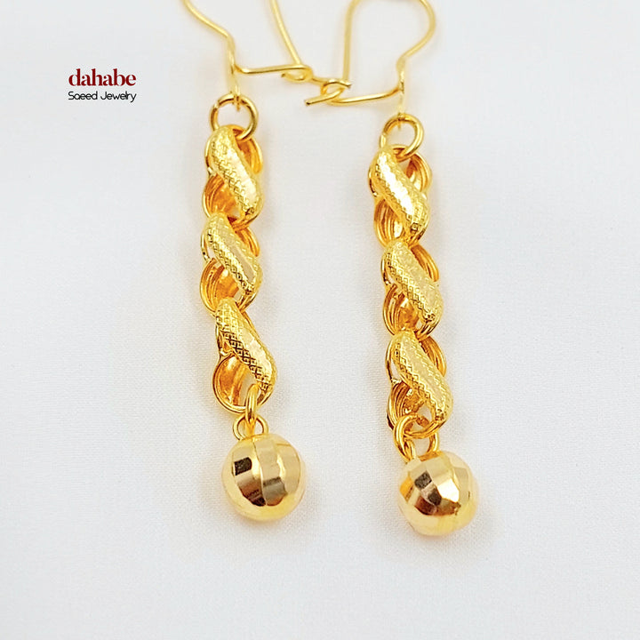 21K حلق شنكل طابات-مجوهرات الشيخ سعيد-Saeed Jewelry 