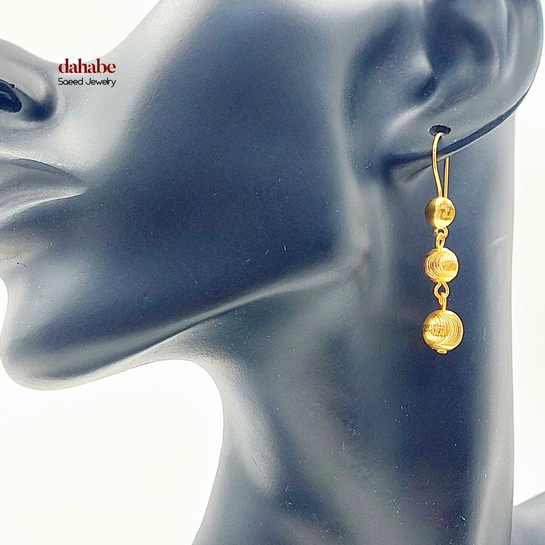 21K حلق مسبحة-مجوهرات الشيخ سعيد-Saeed Jewelry 
