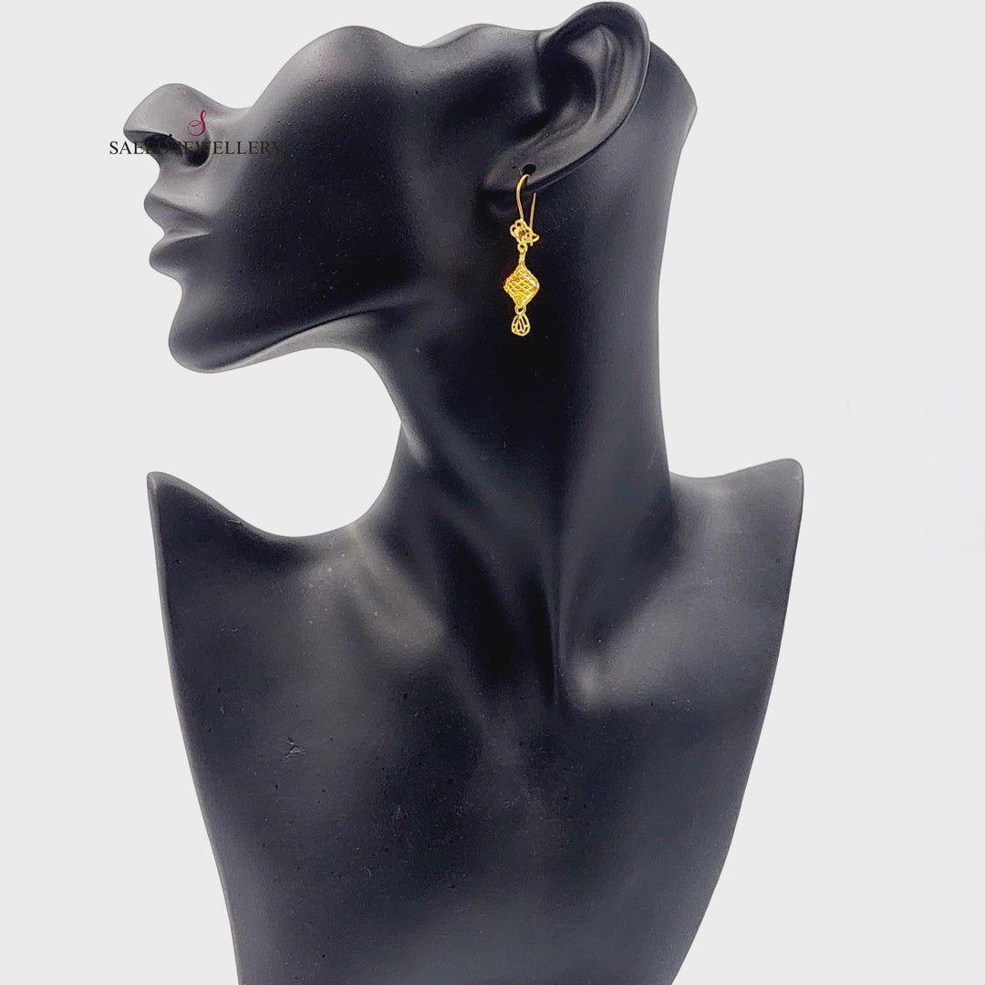 21K حلق بحريني-مجوهرات الشيخ سعيد-Saeed Jewelry 