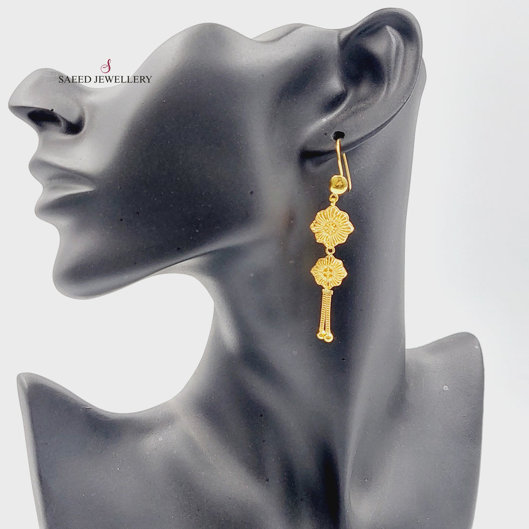 21K حلق بحريني-مجوهرات الشيخ سعيد-Saeed Jewelry 