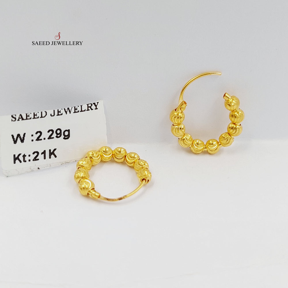 21K حلق طابات-مجوهرات الشيخ سعيد-Saeed Jewelry 