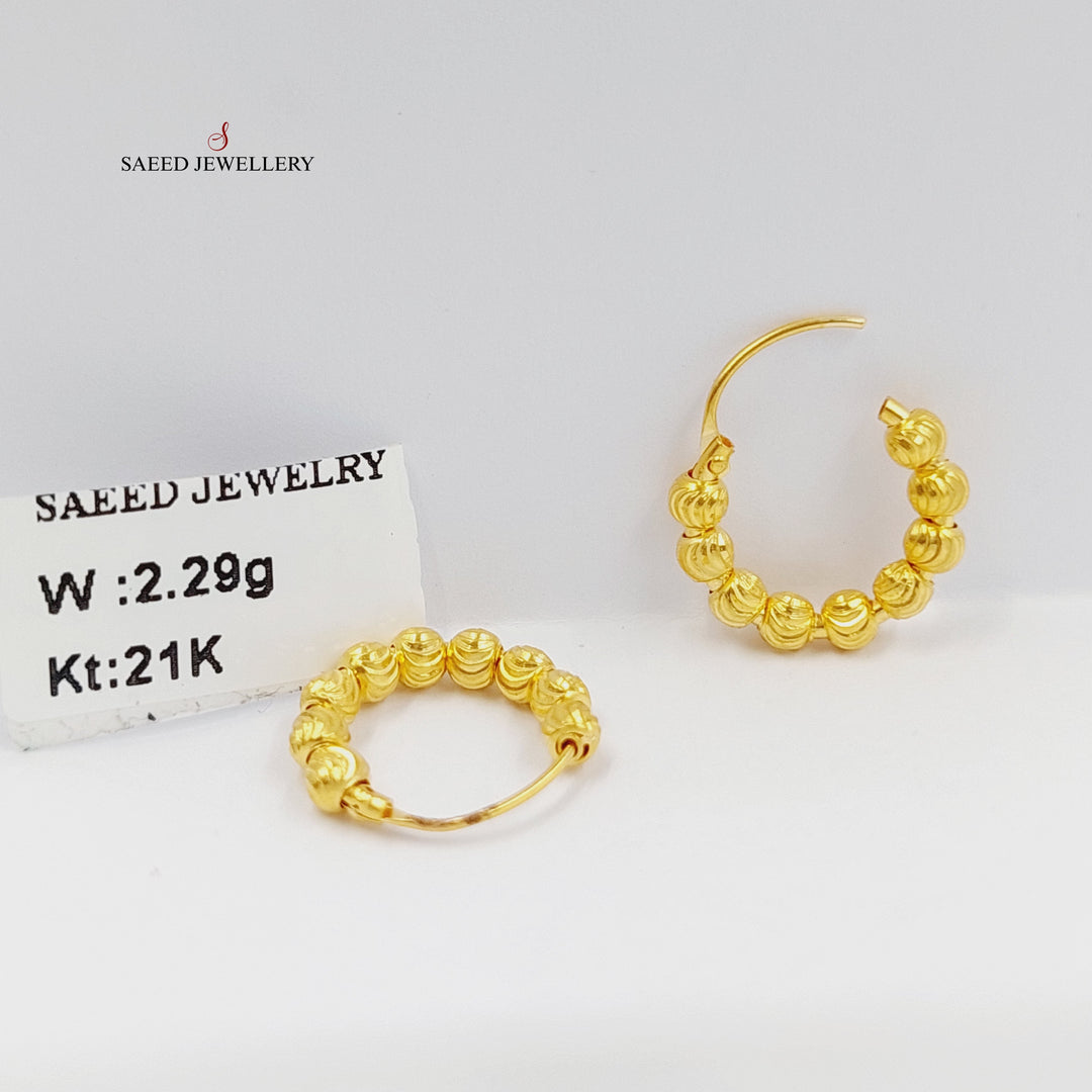 21K حلق طابات-مجوهرات الشيخ سعيد-Saeed Jewelry 