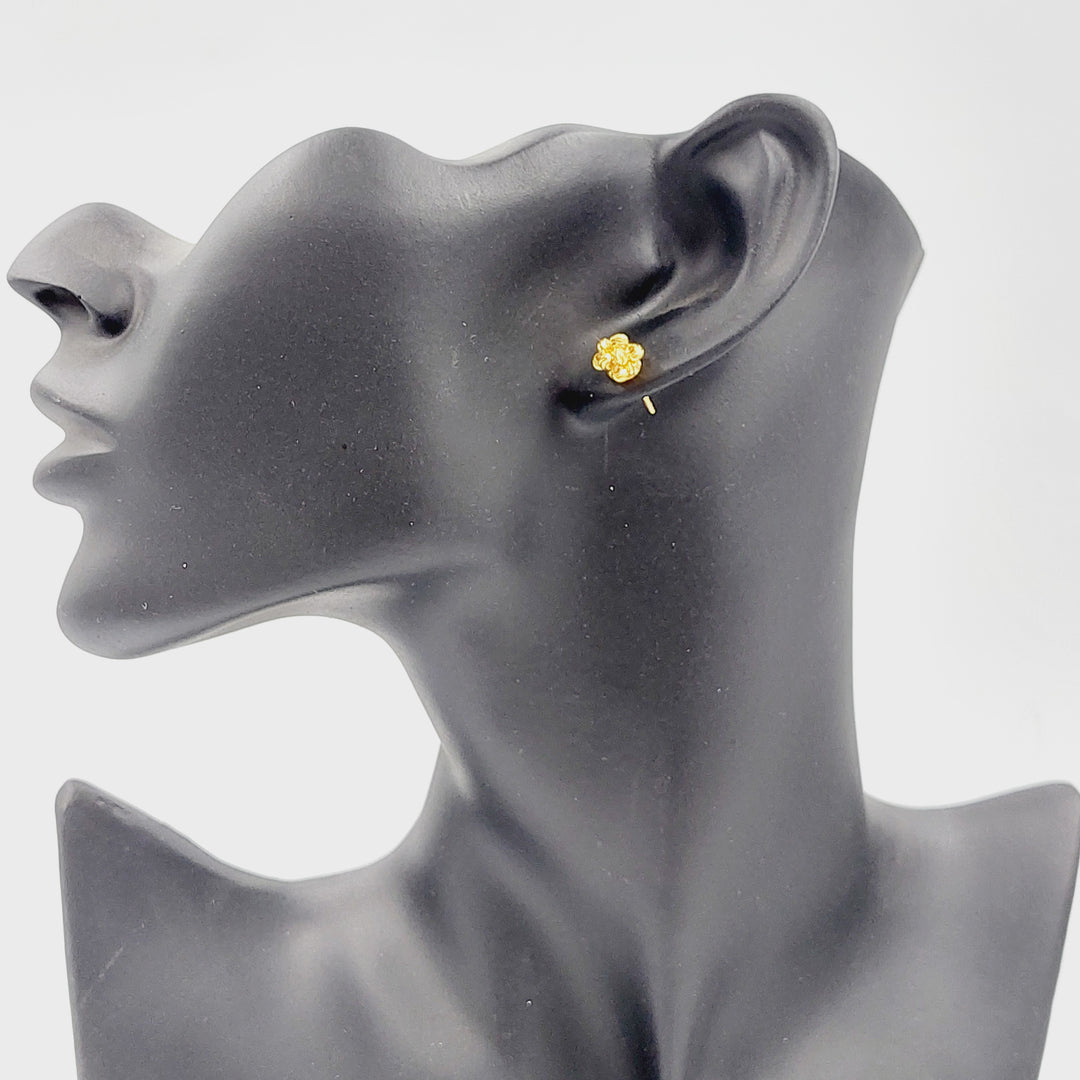 21K حلق برغي طابات-مجوهرات الشيخ سعيد-Saeed Jewelry 