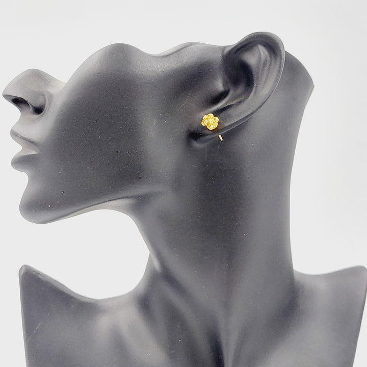 21K حلق برغي طابات-مجوهرات الشيخ سعيد-Saeed Jewelry 