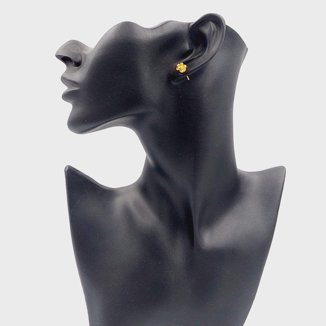 21K حلق برغي طابات-مجوهرات الشيخ سعيد-Saeed Jewelry 