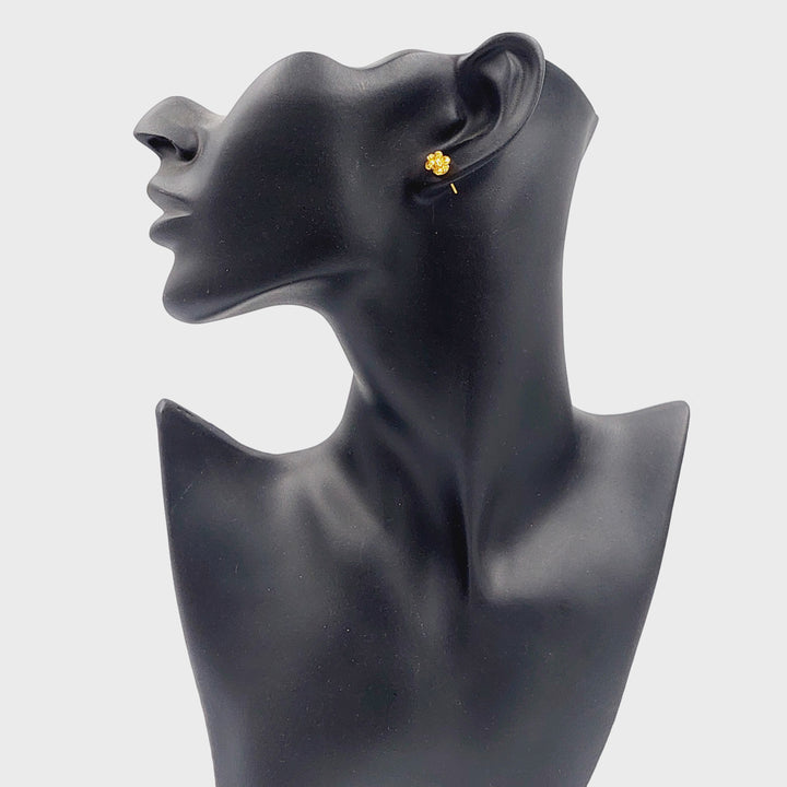 21K حلق برغي طابات-مجوهرات الشيخ سعيد-Saeed Jewelry 