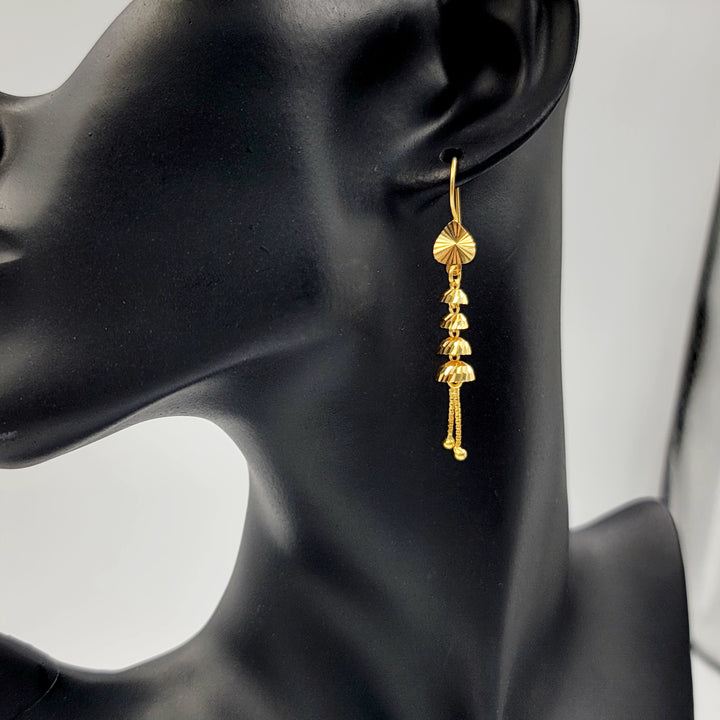 21K حلق جرس-مجوهرات الشيخ سعيد-Saeed Jewelry 