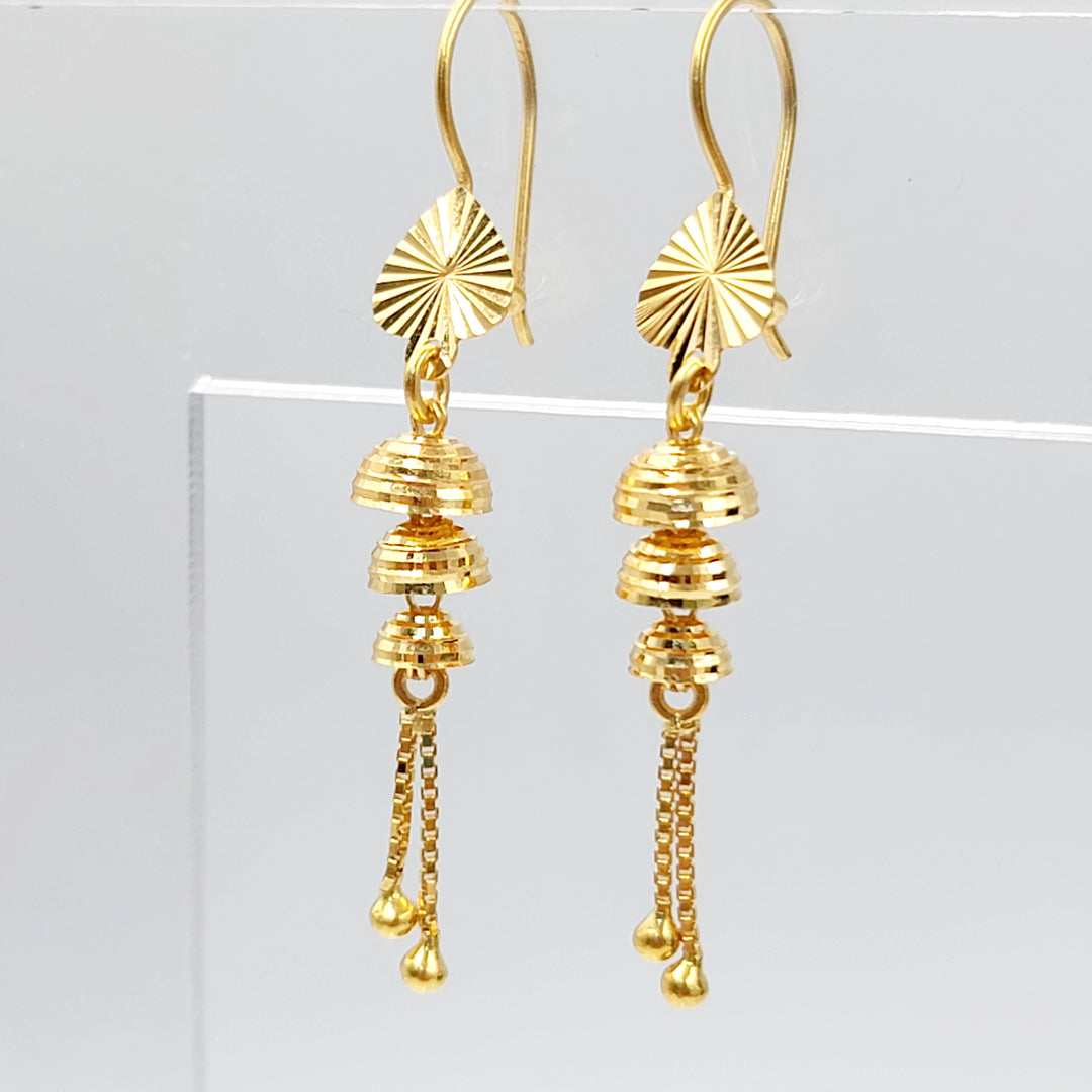 21K حلق جرس-مجوهرات الشيخ سعيد-Saeed Jewelry 