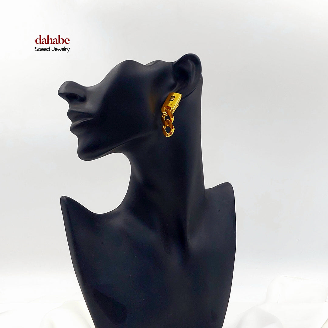 21K حلق جنزير-مجوهرات الشيخ سعيد-Saeed Jewelry 