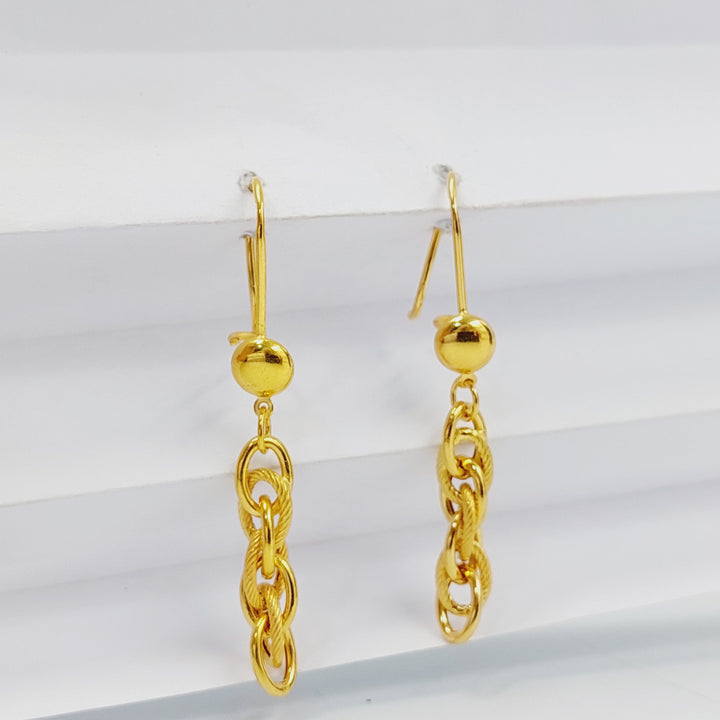 21K حلق جنزير-مجوهرات الشيخ سعيد-Saeed Jewelry 