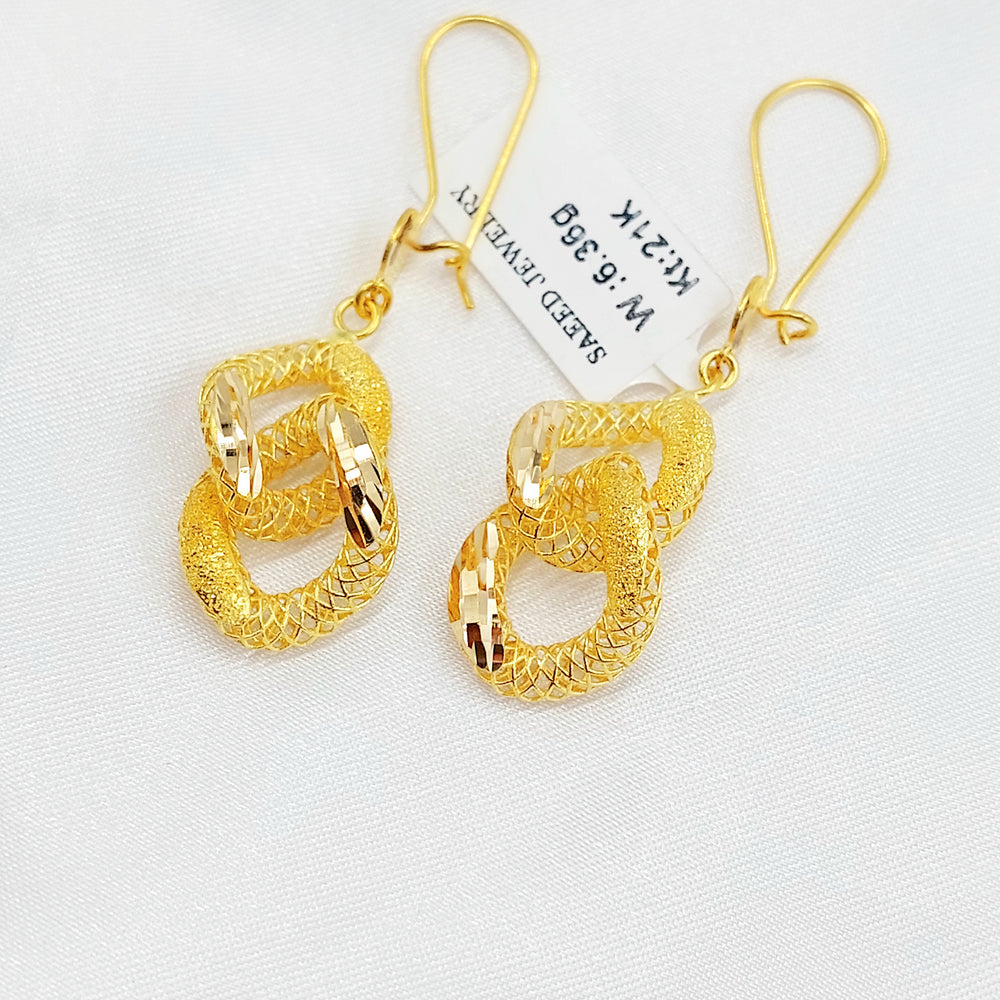 21K حلق جنزير-مجوهرات الشيخ سعيد-Saeed Jewelry 