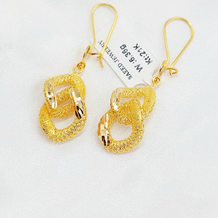 21K حلق جنزير-مجوهرات الشيخ سعيد-Saeed Jewelry 