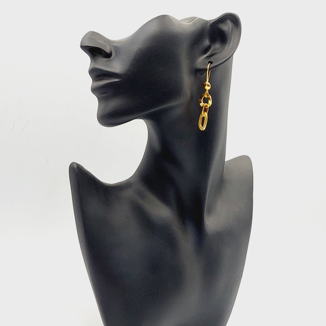 21K حلق جنزير-مجوهرات الشيخ سعيد-Saeed Jewelry 