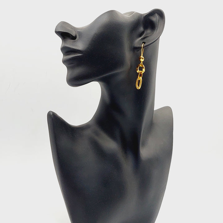 21K حلق جنزير-مجوهرات الشيخ سعيد-Saeed Jewelry 