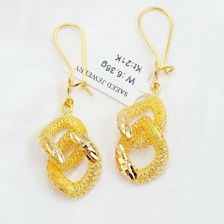 21K حلق جنزير-مجوهرات الشيخ سعيد-Saeed Jewelry 