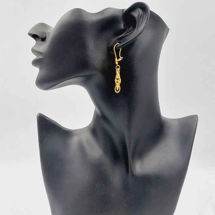 21K حلق جنزير-مجوهرات الشيخ سعيد-Saeed Jewelry 