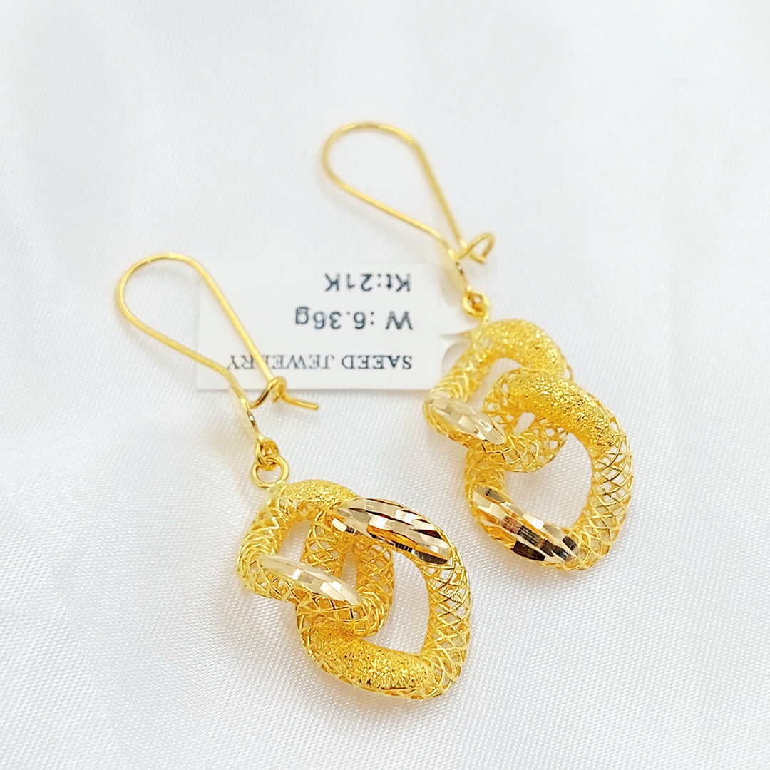 21K حلق جنزير-مجوهرات الشيخ سعيد-Saeed Jewelry 