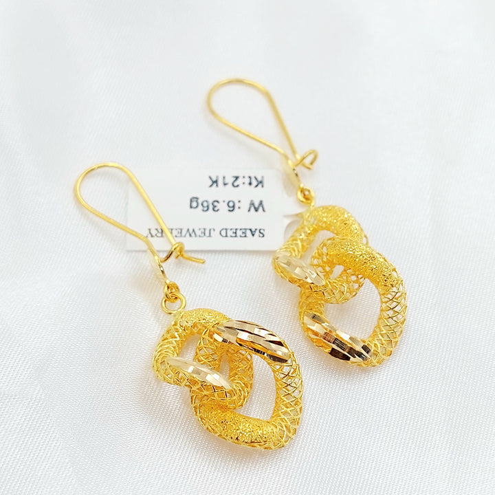 21K حلق جنزير-مجوهرات الشيخ سعيد-Saeed Jewelry 