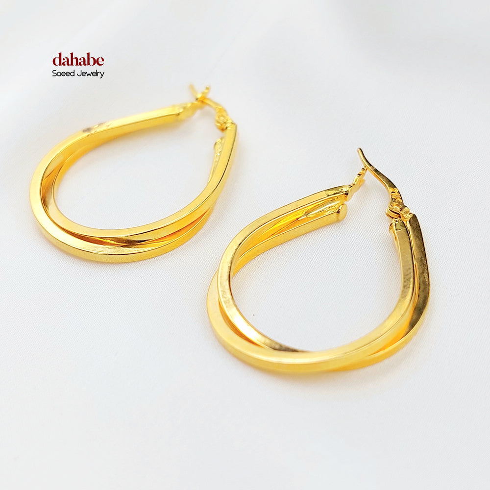 21K حلق ذبلة اكسترا-مجوهرات الشيخ سعيد-Saeed Jewelry 